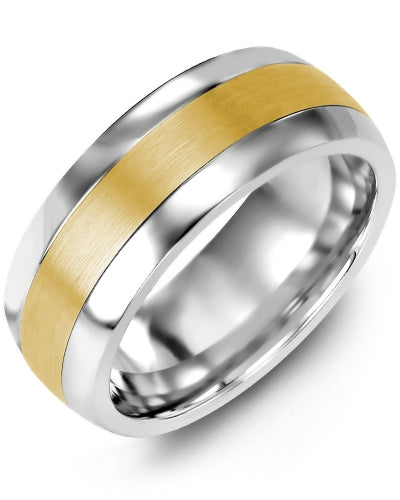 MADANI MEN'S & WOMEN'S PLAIN DOME BRUSH WEDDING BAND MFO810AY MFO810AY