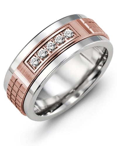 MADANI MEN'S CARVED DIAMOND WEDDING BAND MKC910TP-15R MKC910TP-15R