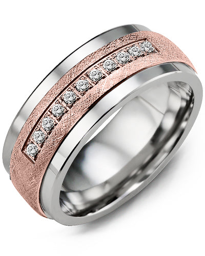 MADANI MEN'S BRUSHED DIAMOND WEDDING BAND MKF910TP-15R MKF910TP-15R