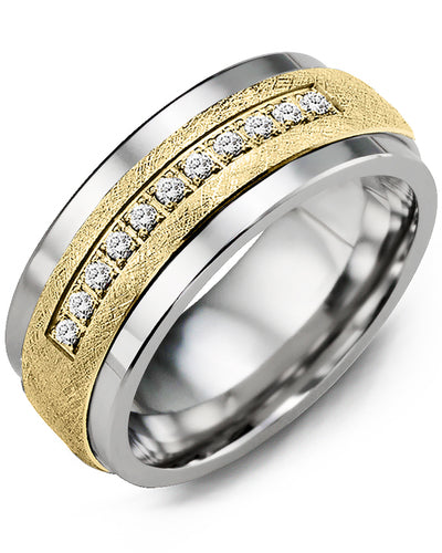 MADANI MEN'S BRUSHED DIAMOND WEDDING BAND MKF910TY-15R MKF910TY-15R