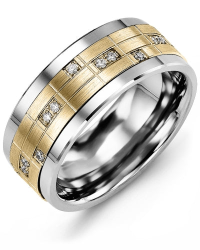 MADANI MEN'S PUZZLE PATTERN DIAMOND WEDDING RING MKO910TY-14R MKO910TY-14R