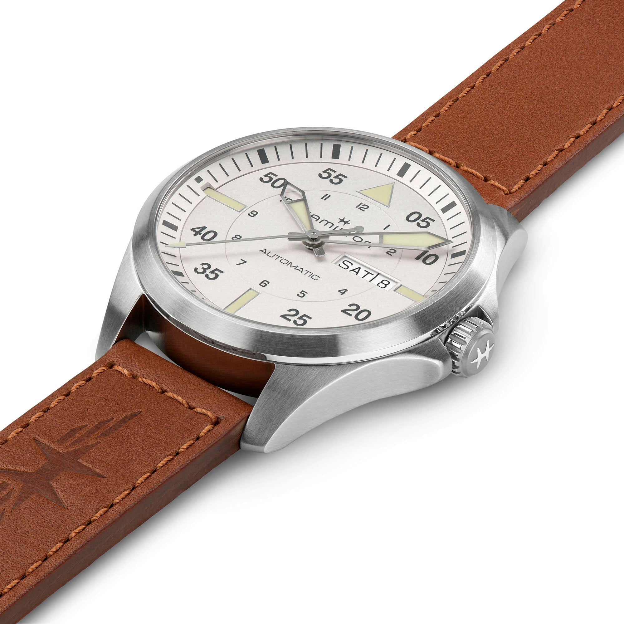 Khaki Aviation Pilot Day Date Auto - H64635550