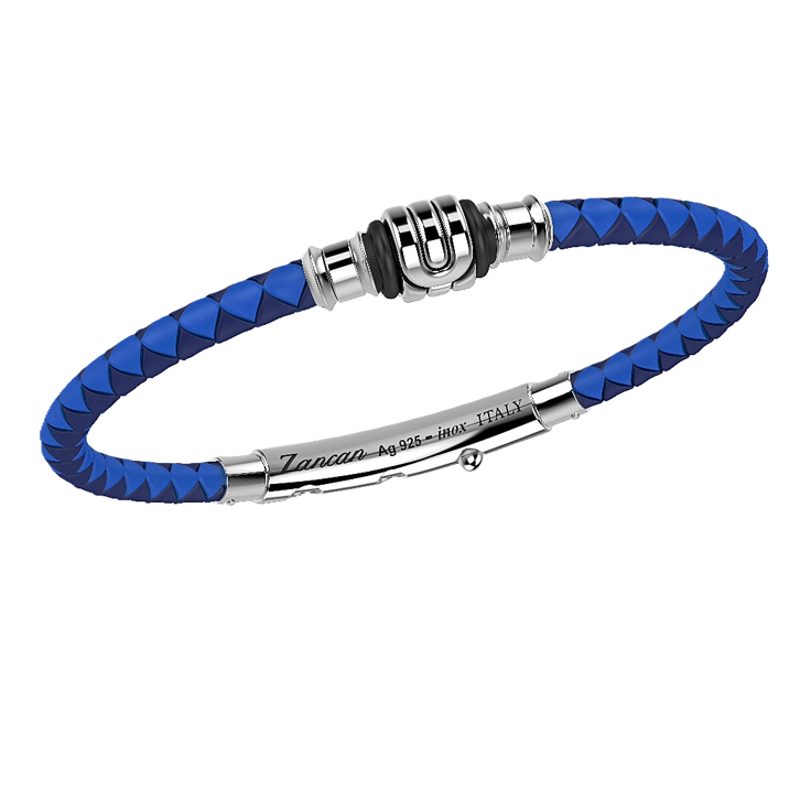 Blue Silicone Bracelet with Marble