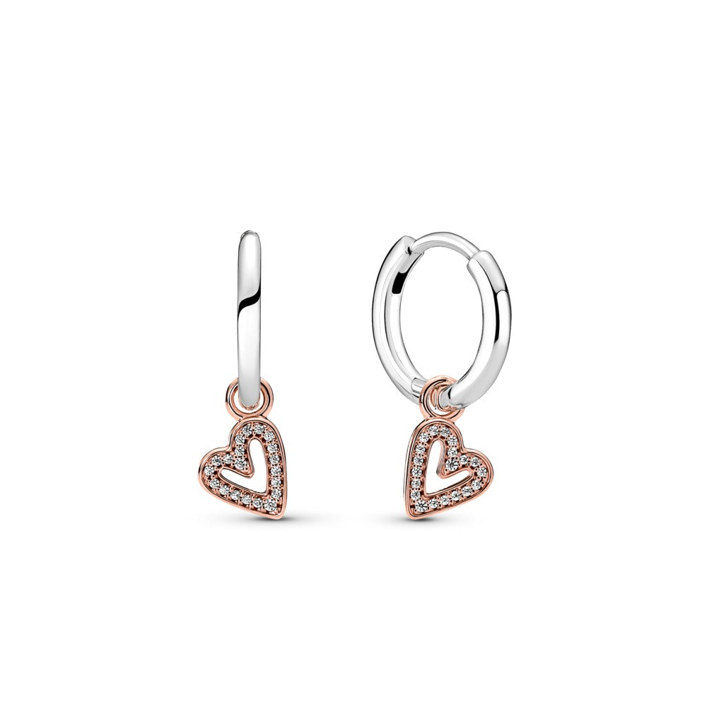 Pandora Heart 14k rose gold-plated and sterling silve 280090C01