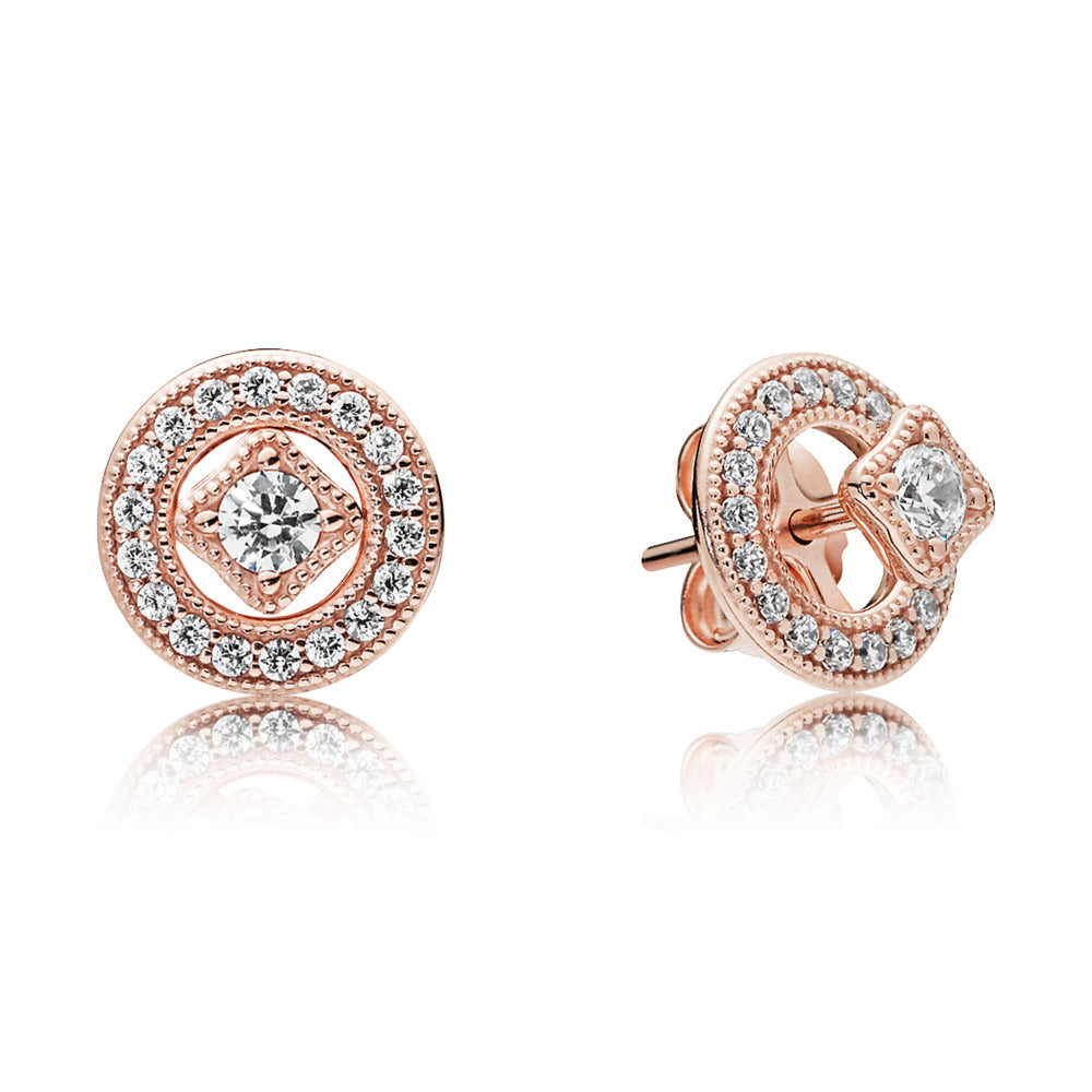 Pandora Pandora Rose stud earrings with detachable earring jackets and clear cubic zirconia 280721CZ