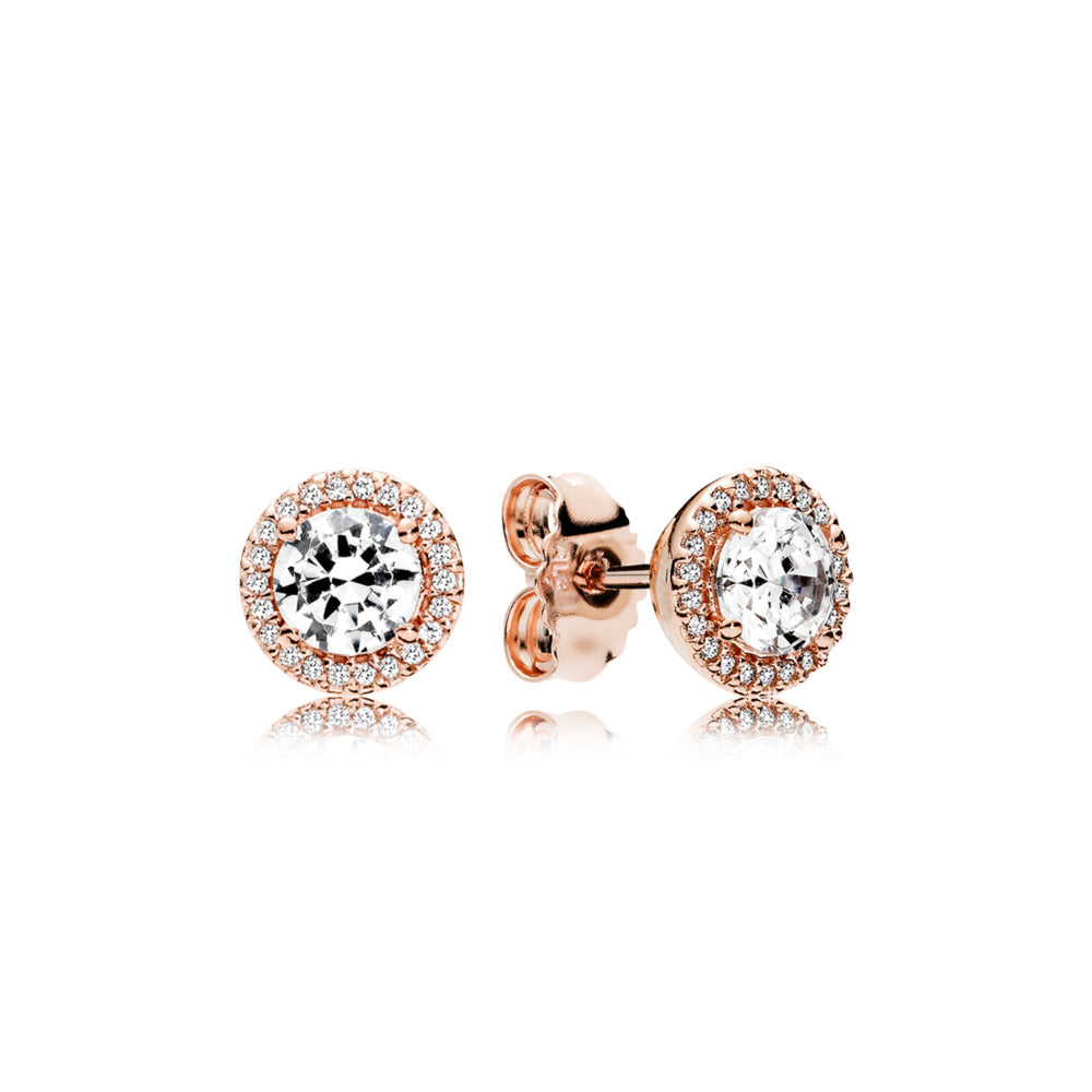 Pandora Pandora Rose stud earrings with clear cubic zirconia 286272CZ