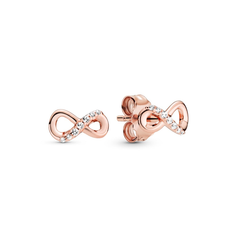 Pandora Infinity Pandora Rose stud earrings with clear cubic zirconia 288820C01