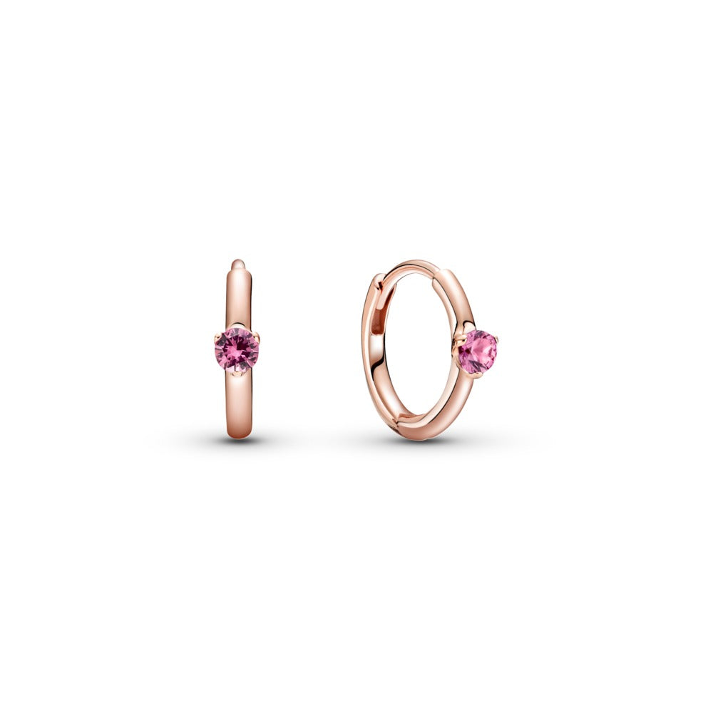 Pandora Pandora Rose hoop earrings with phlox pink crystal 289304C03
