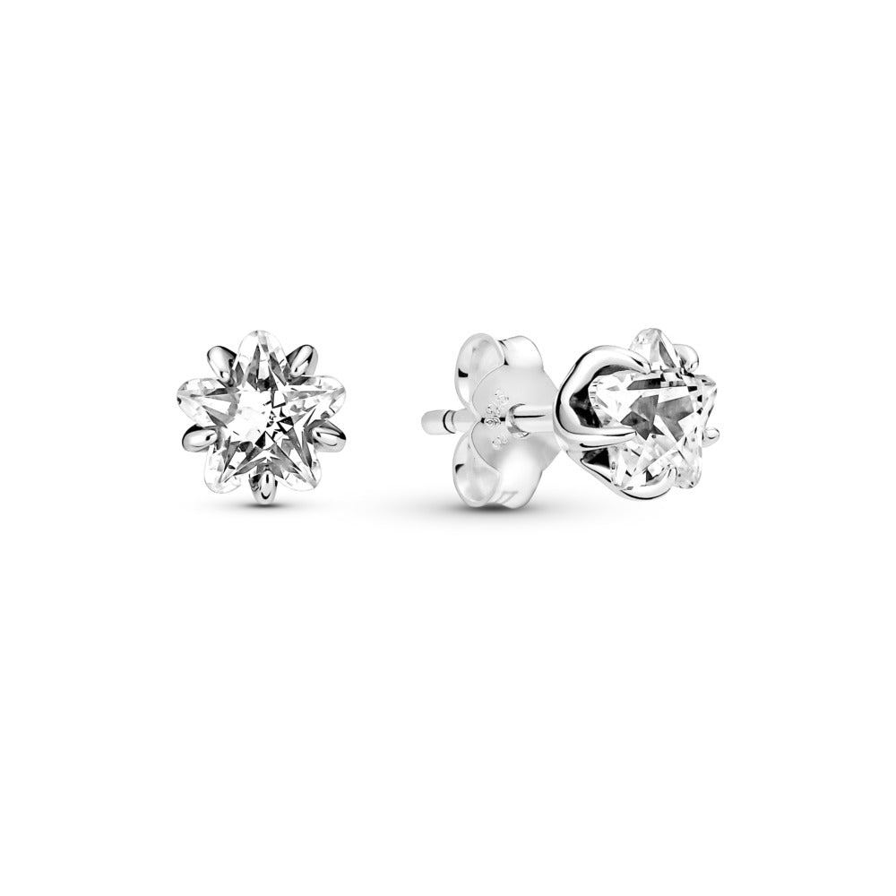 Pandora Star sterling silver stud earrings with clear 290023C01