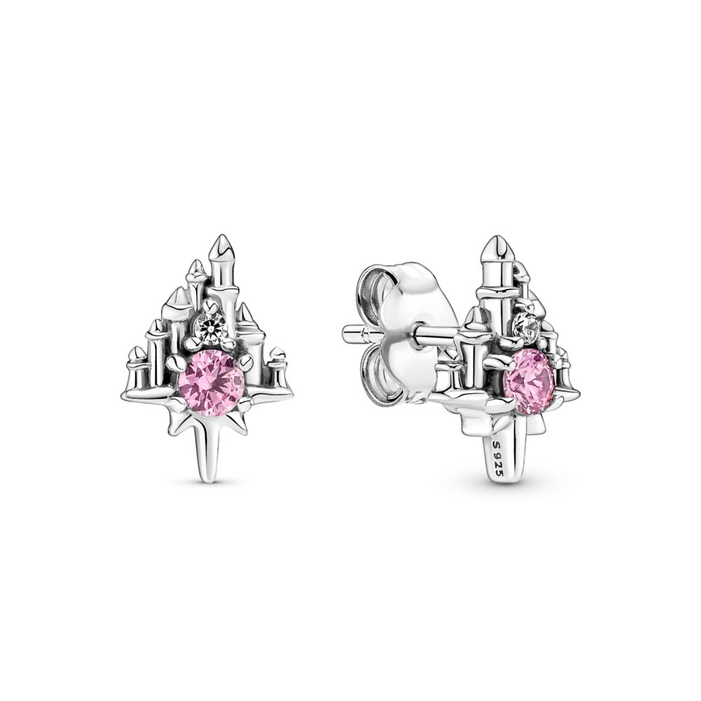 Pandora, Disney Parks castle sterling silver stud earr 290455C01