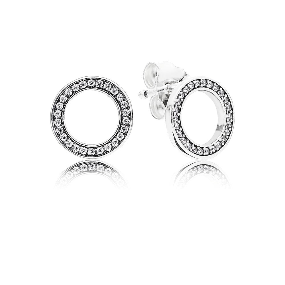 Pandora Silver stud earrings with clear cubic zirconia 290585CZ