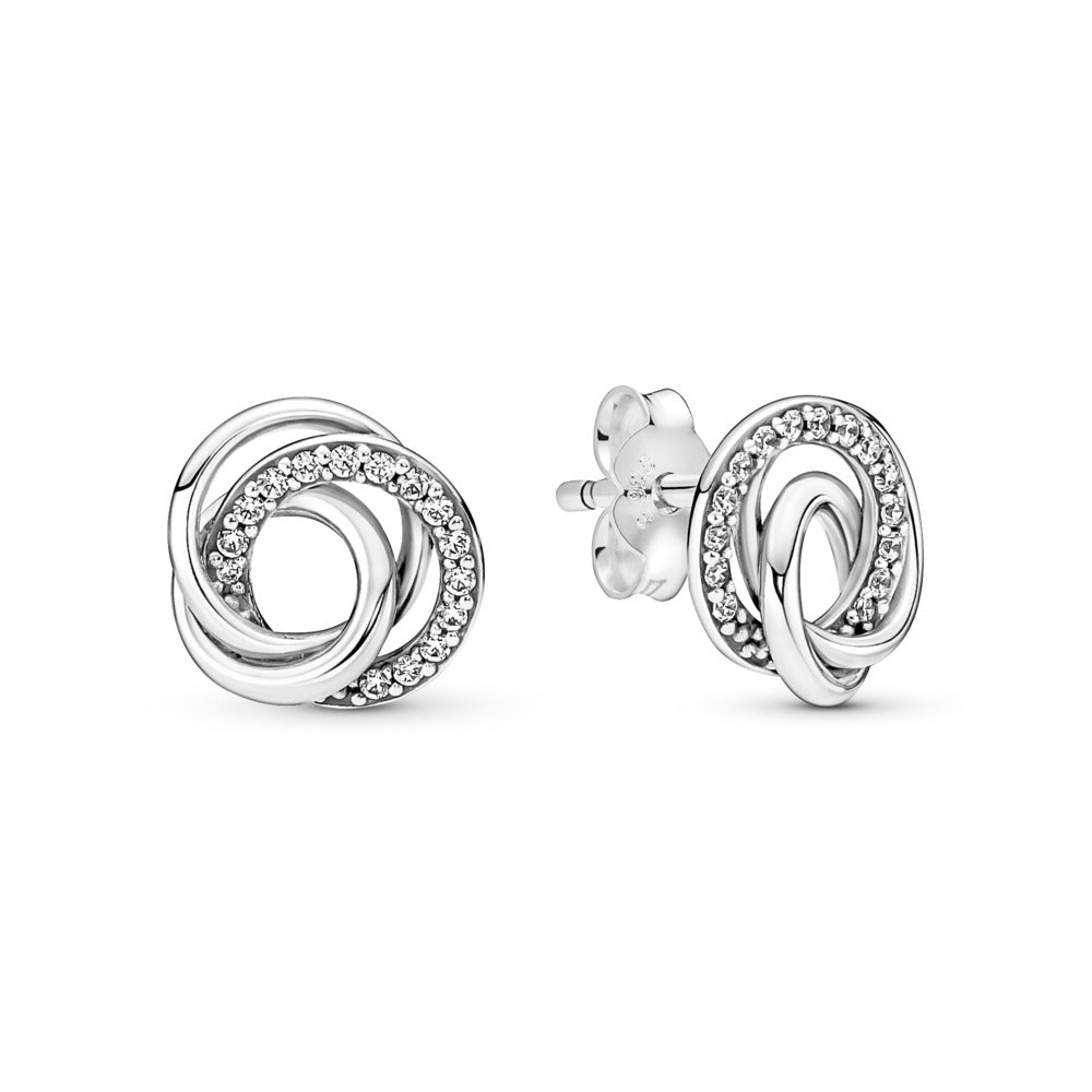Pandora Encircled sterling silver stud earrings with  291076C01