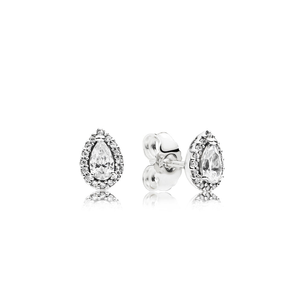 Pandora Silver stud earrings with clear cubic zirconia 296252CZ