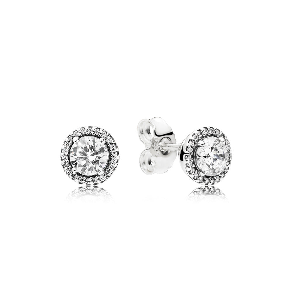 Pandora Silver stud earrings with clear cubic zirconia 296272CZ