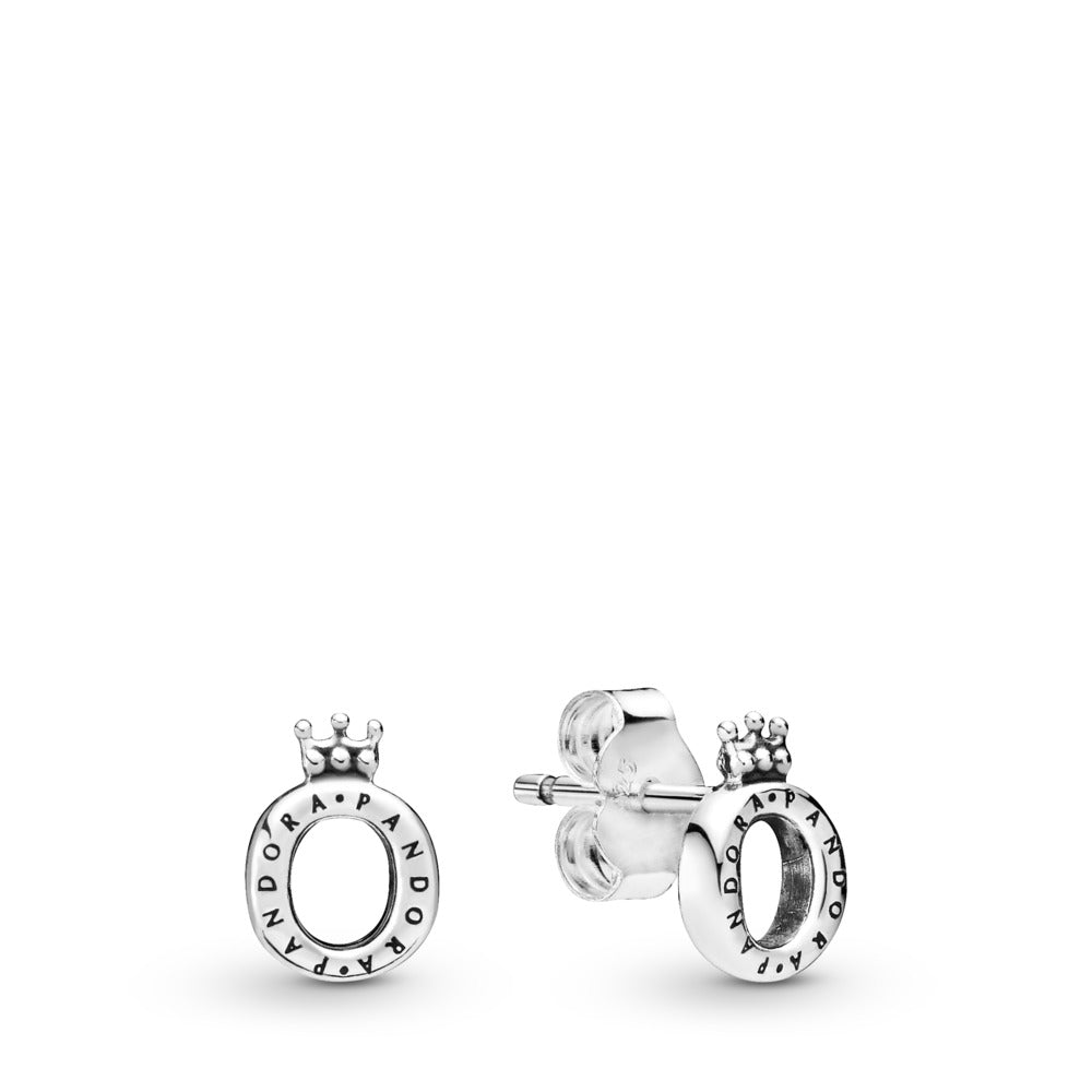 Pandora Crown O sterling silver stud earrings 298295