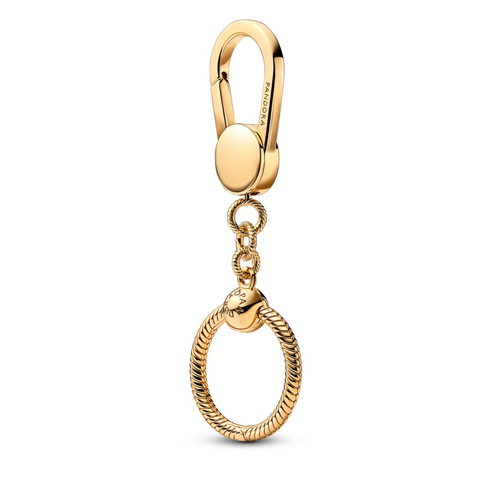 Pandora 14k gold-plated bag charm holder with small P 362237C00