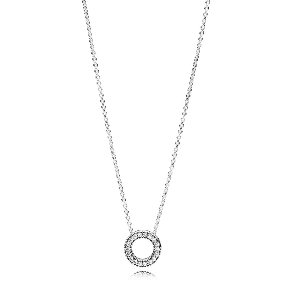 Pandora Pandora logo reversible silver collier with clear cubic zirconia 397436CZ