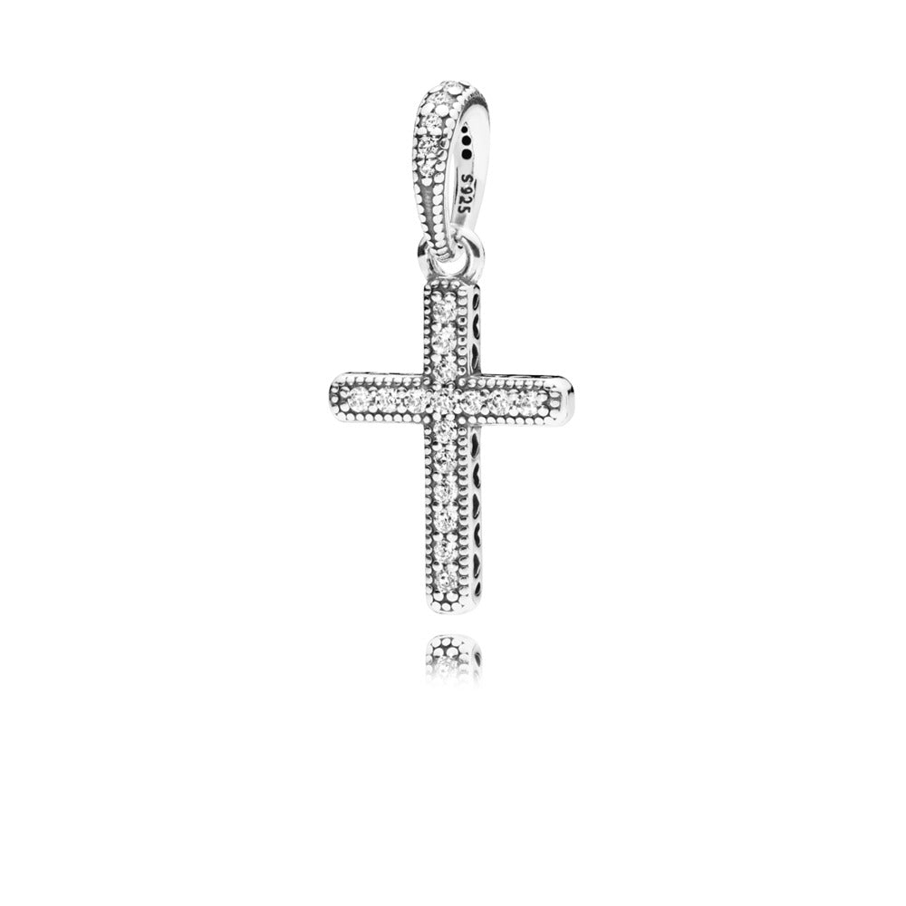 Pandora Cross silver pendant with clear cubic zirconia 397571CZ