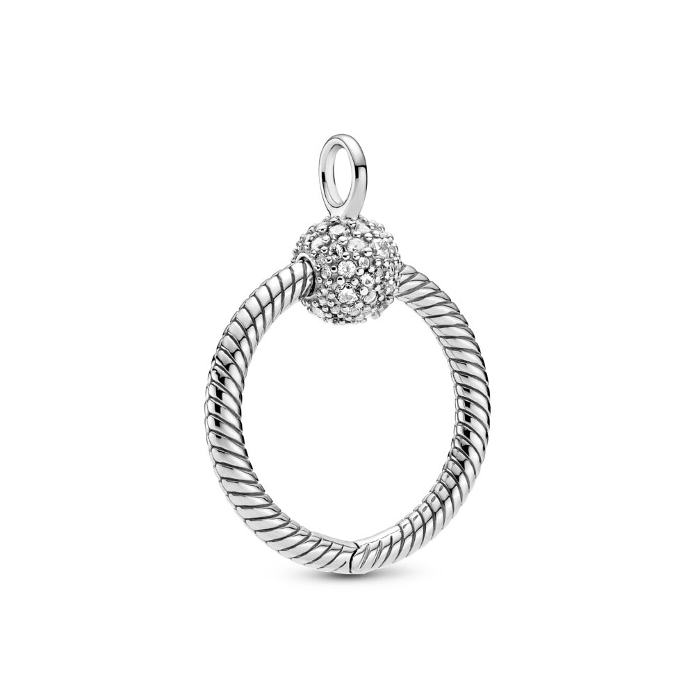 Pandora Small sterling silver Pandora O pendant with clear cubic zirconia 399097C01