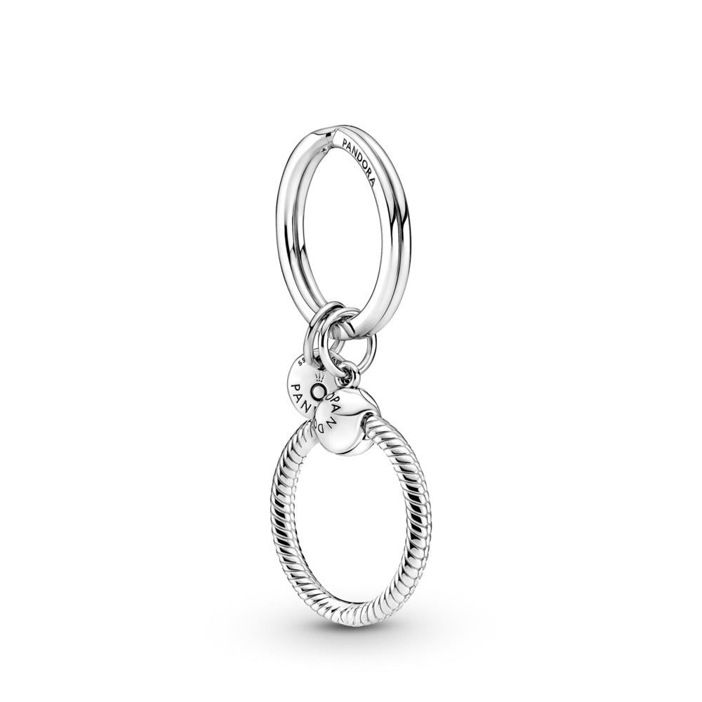 Pandora Sterling silver key ring with small Pandora O 399566C00