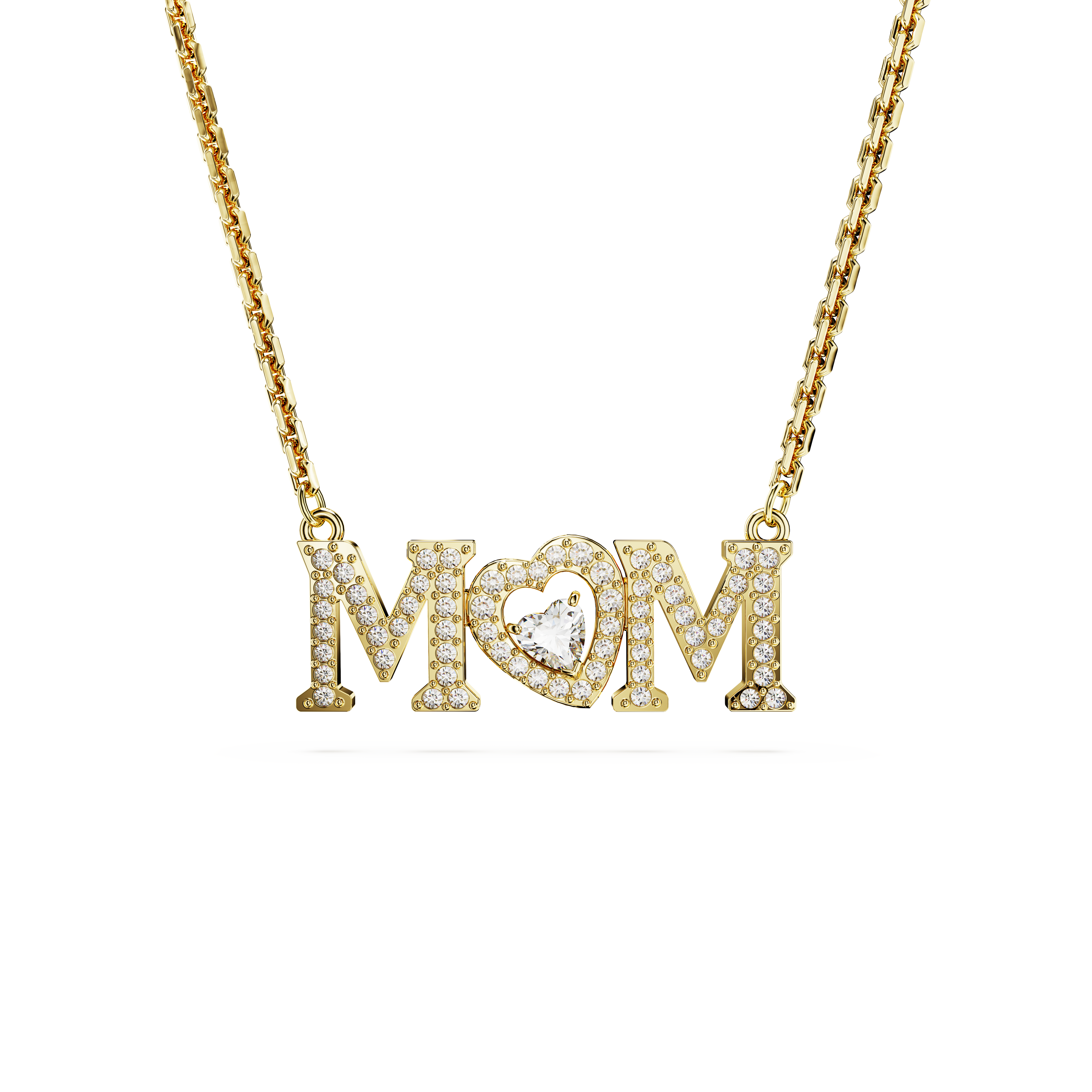 SWAROVSKI MOTHER’S DAY NECKLACE, HEART, WHITE, GOLD-TONE PLATED 5649933