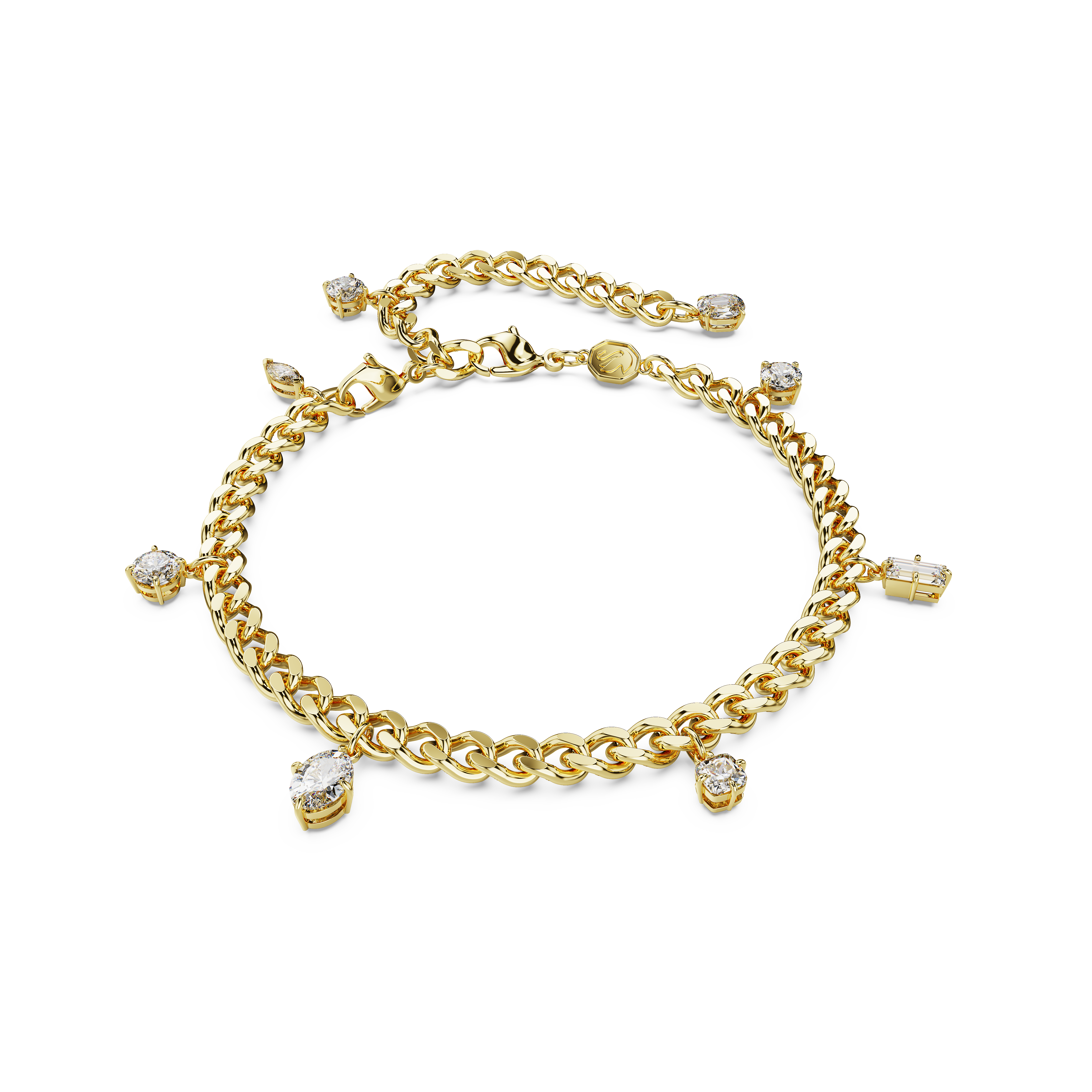 SWAROVSKI DEXTERA BRACELET AND ANKLET, MIXED CUTS, WHITE, GOLD-TONE PLATED 5665499