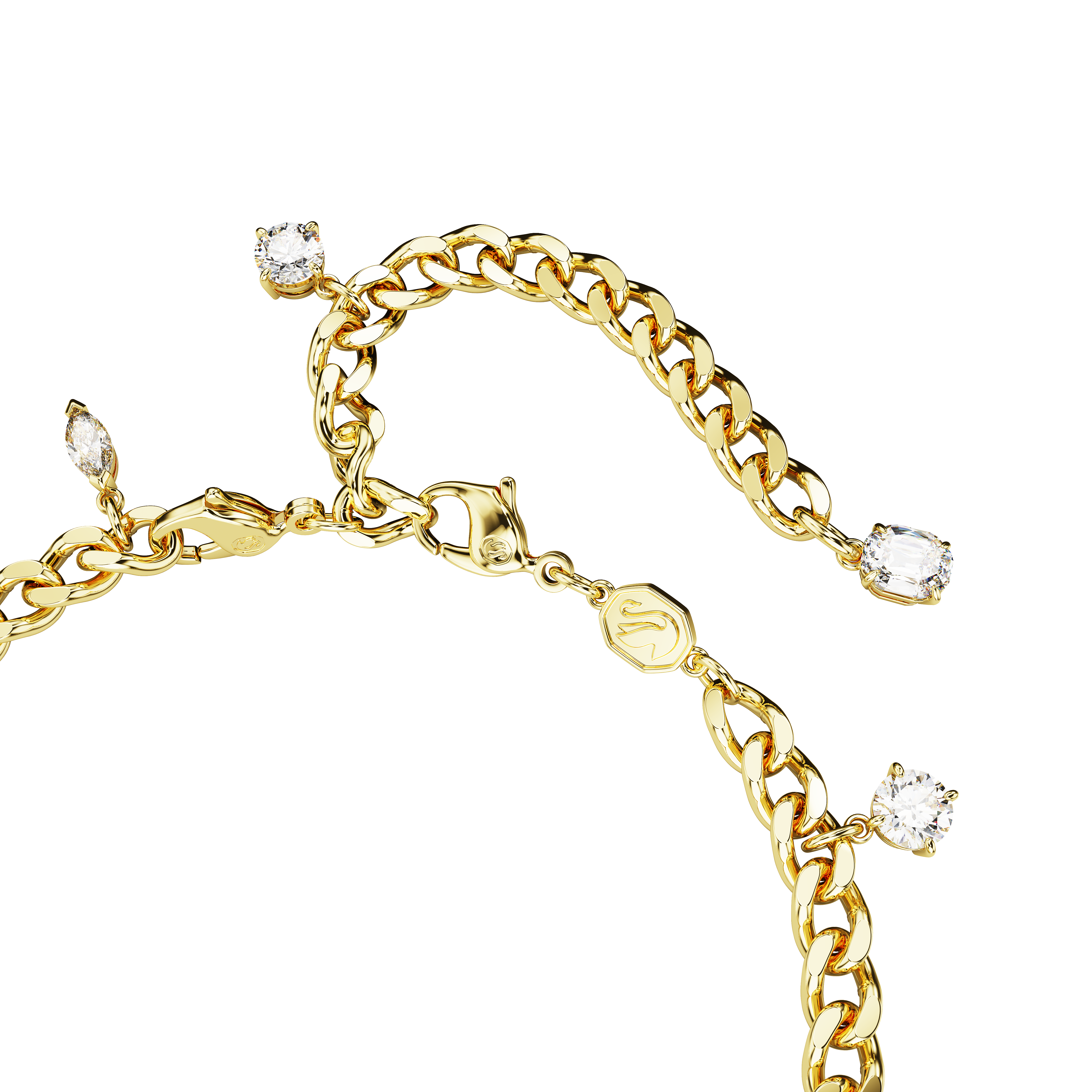 SWAROVSKI DEXTERA BRACELET AND ANKLET, MIXED CUTS, WHITE, GOLD-TONE PLATED 5665499