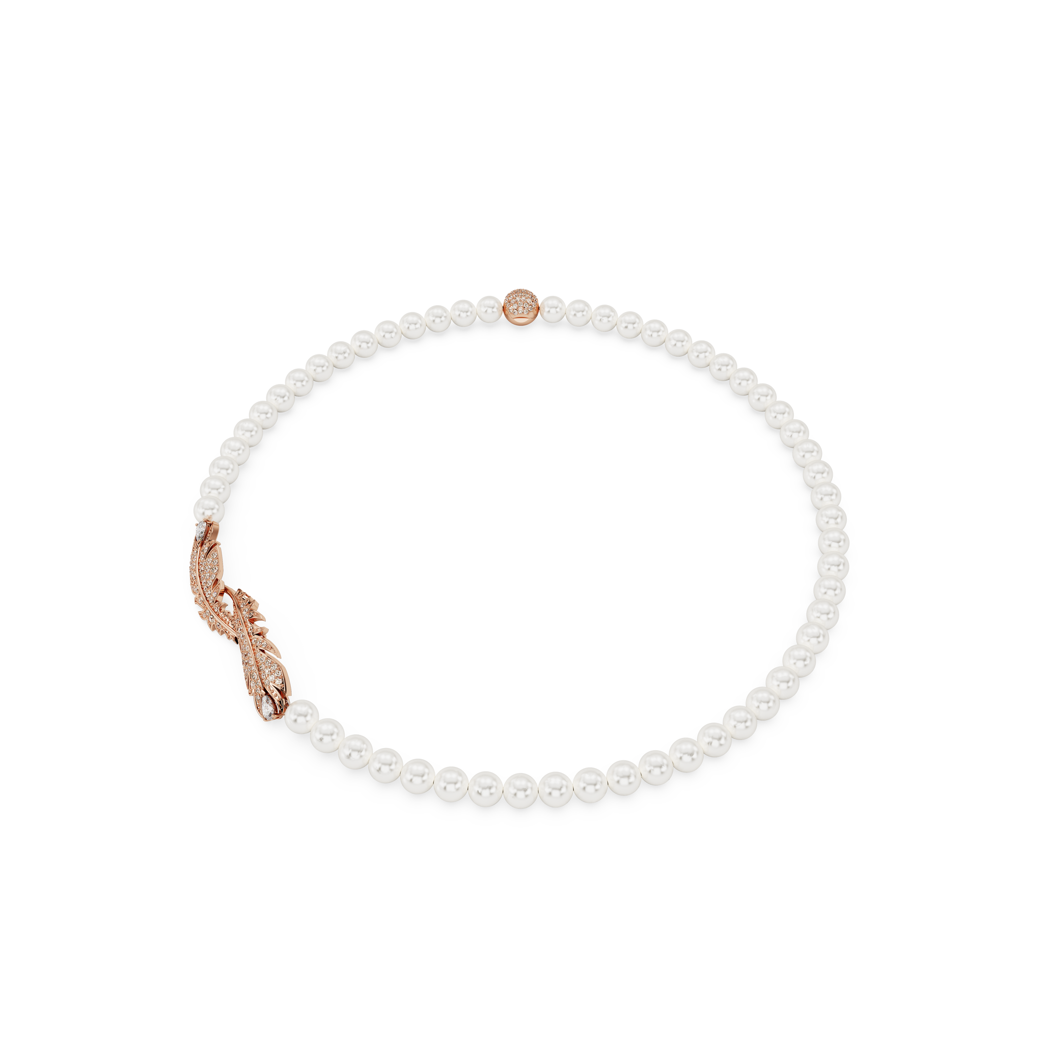SWAROVSKI Nice ネックレス/正規品 5669221 Nice necklace, Crystal pearl, Magnetic closure, Feather