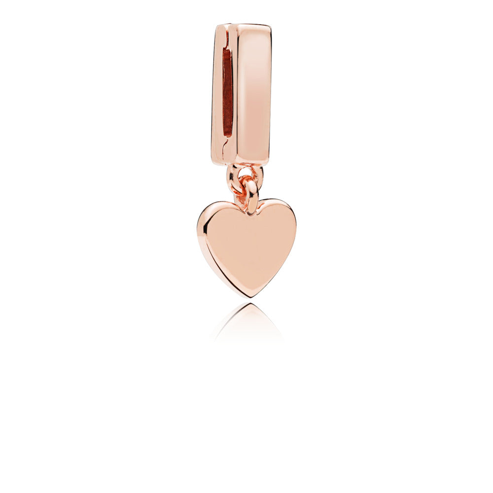 Pandora PANDORA Reflexions dangling heart clip charm in PANDORA Rose 787643