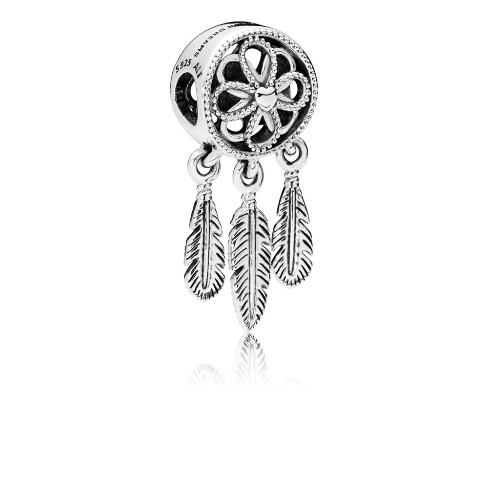 Pandora Spiritual Dreamcatcher Dreamcatcher charm in sterling silver and engraving Follow your dreams 797200