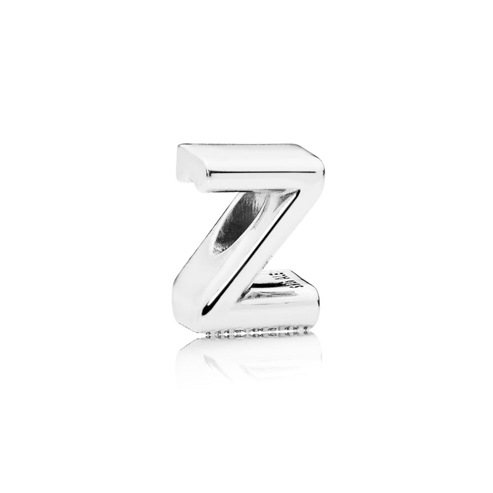 Pandora Letter Z charm in sterling silver with heart pattern 797480