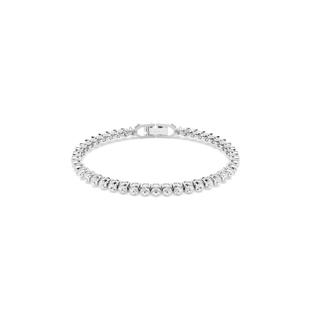 Swarovski Imber Emily Tennis bracelet, Round cut, White, Rhodium plated ...