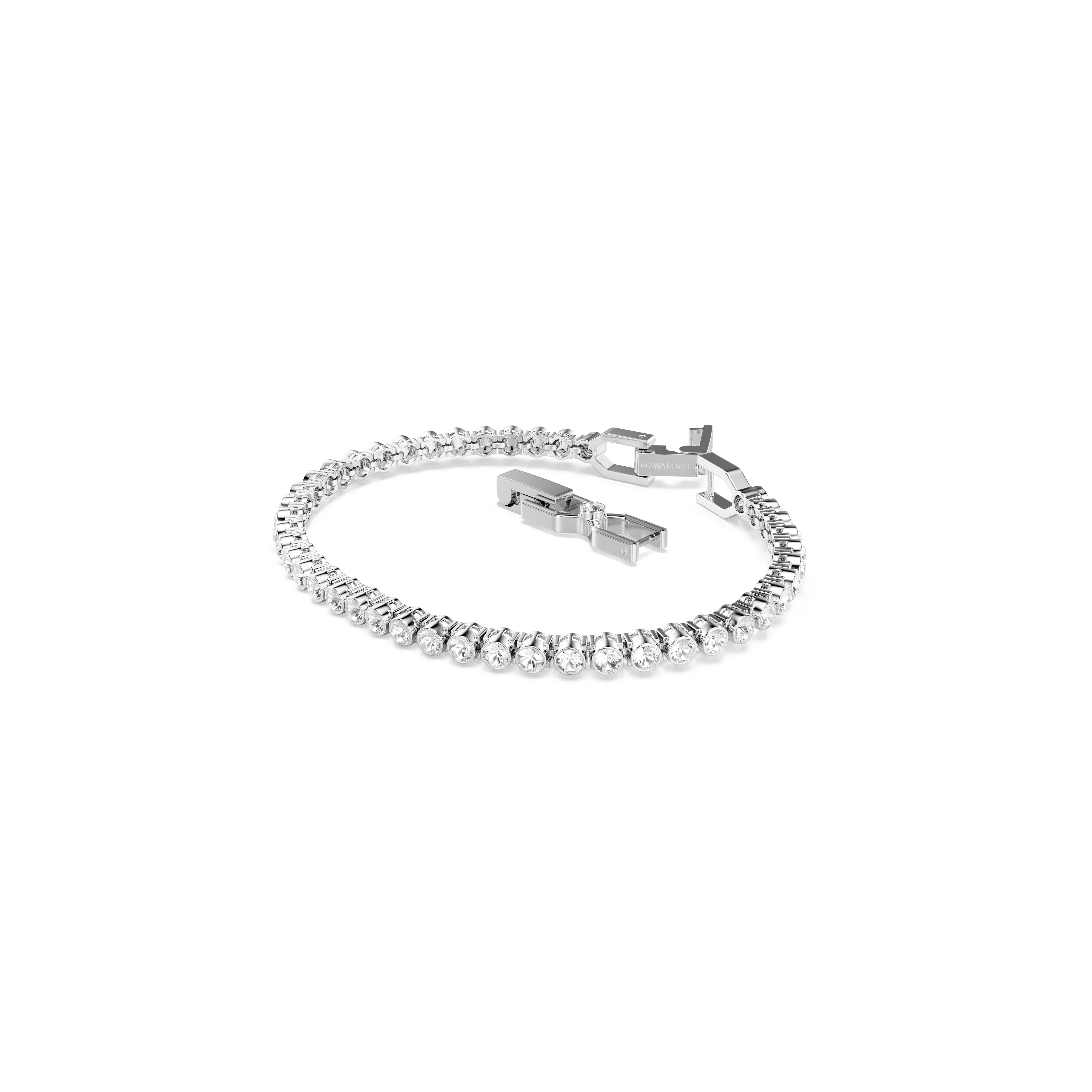 Swarovski Imber Emily Tennis bracelet, Round cut, White, Rhodium plated 1808960