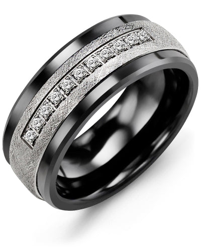 MADANI MEN'S BRUSHED DIAMOND WEDDING BAND MKF910CW-15R MKF910CW-15R