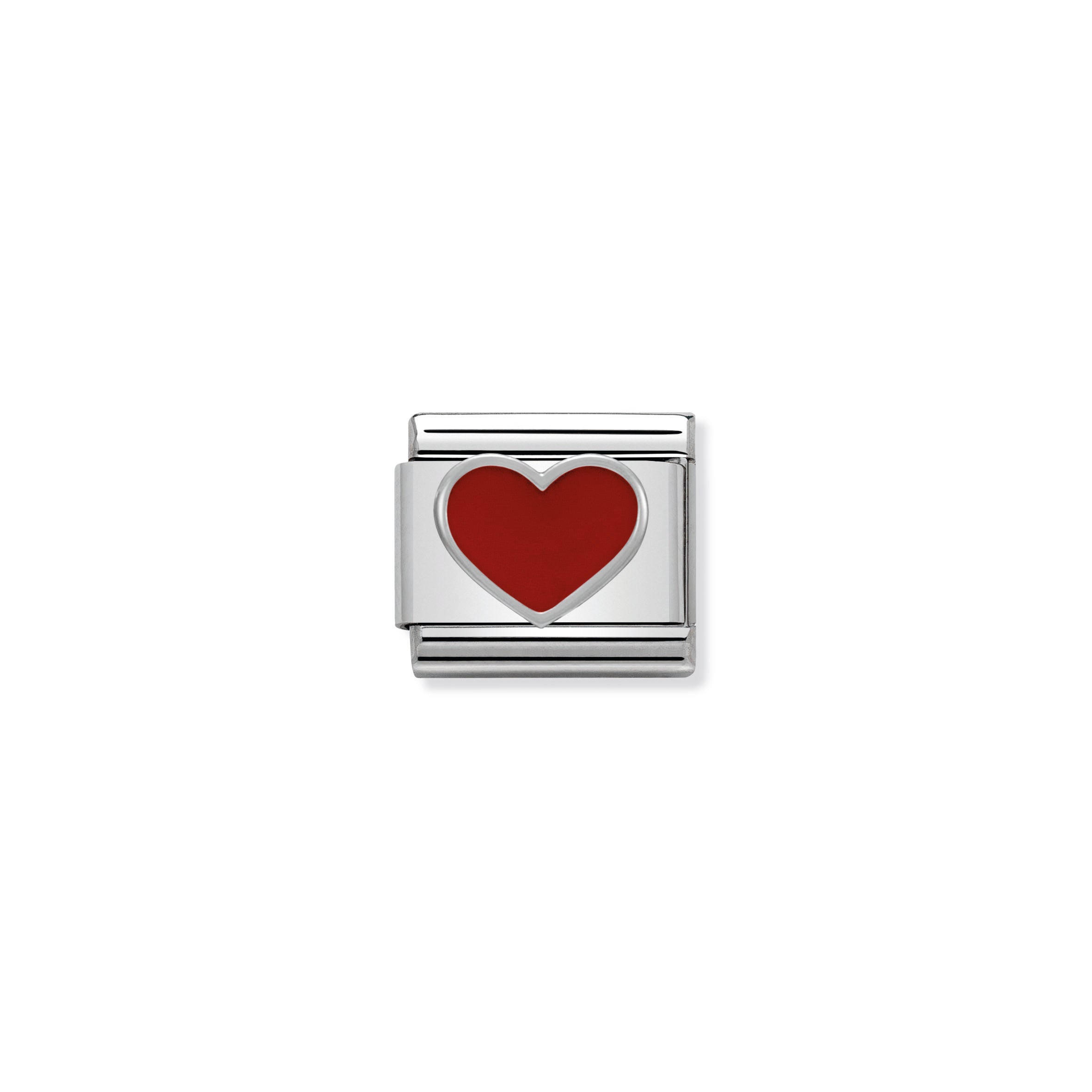 Composable Classic Symbols In Stainless Steel , Enamel And 925 Sterling Silver Red Heart