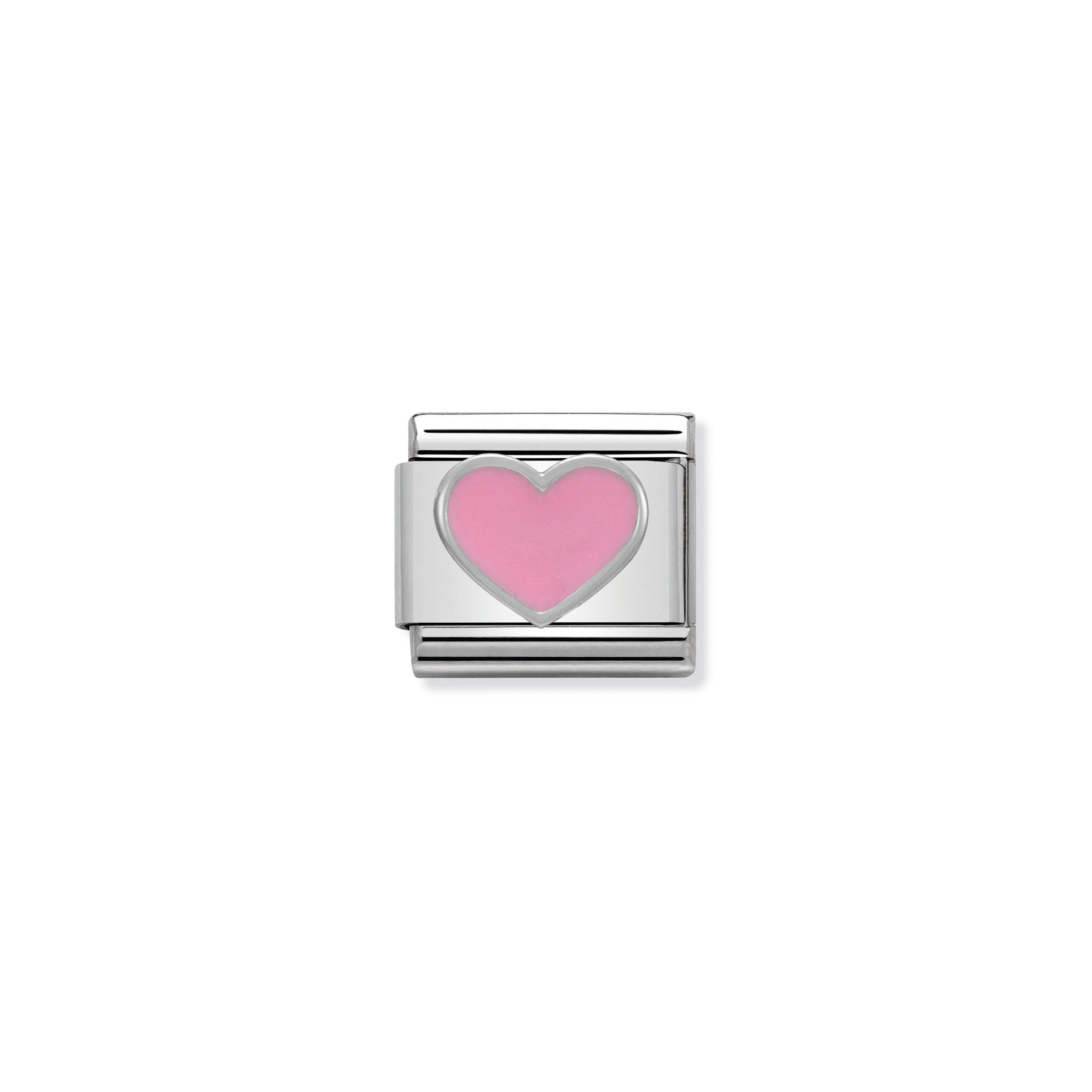 Composable Classic Symbols In Stainless Steel , Enamel And 925 Sterling Silver Pink Heart