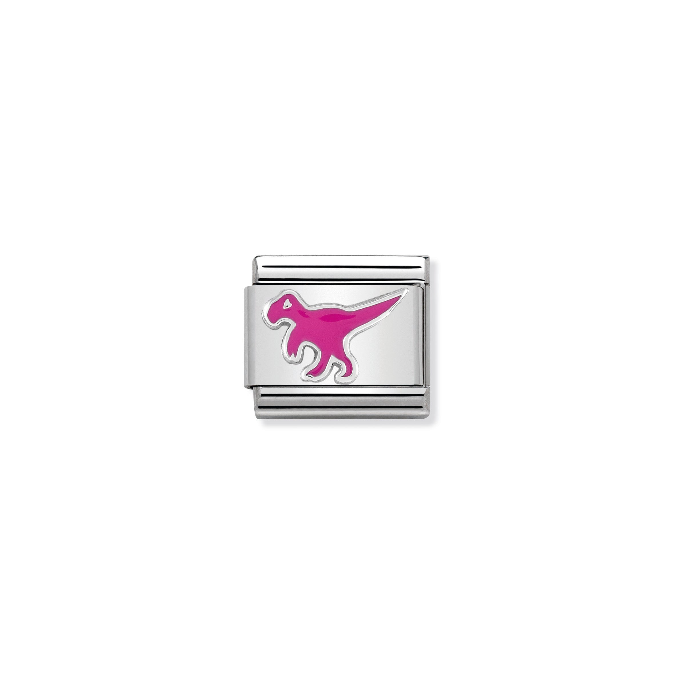 Composable Classic Symbols In Stainless Steel, Enamel And 925 Sterling Silver Dinosaur