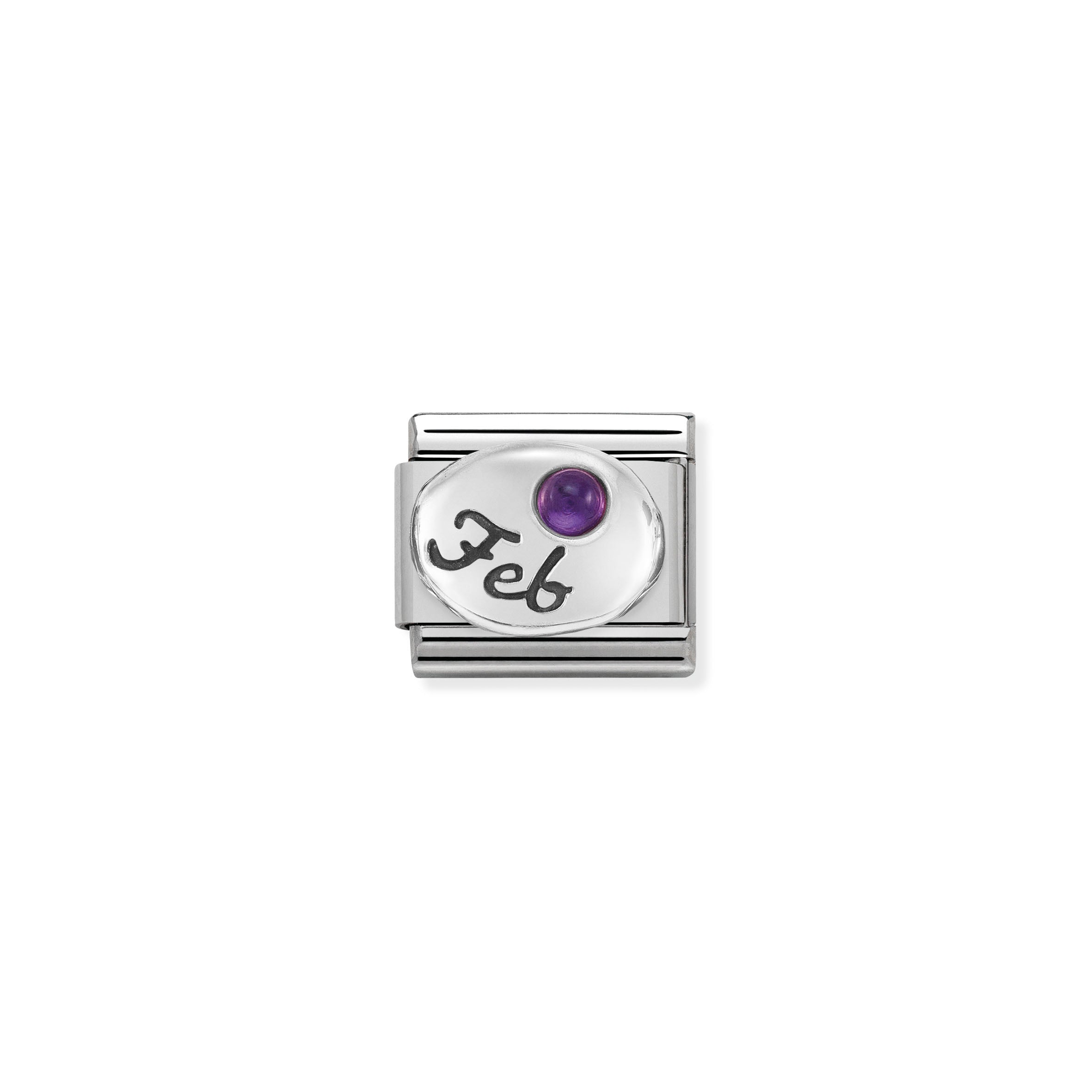 Composable Classic Symbols In St.Steel, 925 Sterling Silver And Stones February Amethyst