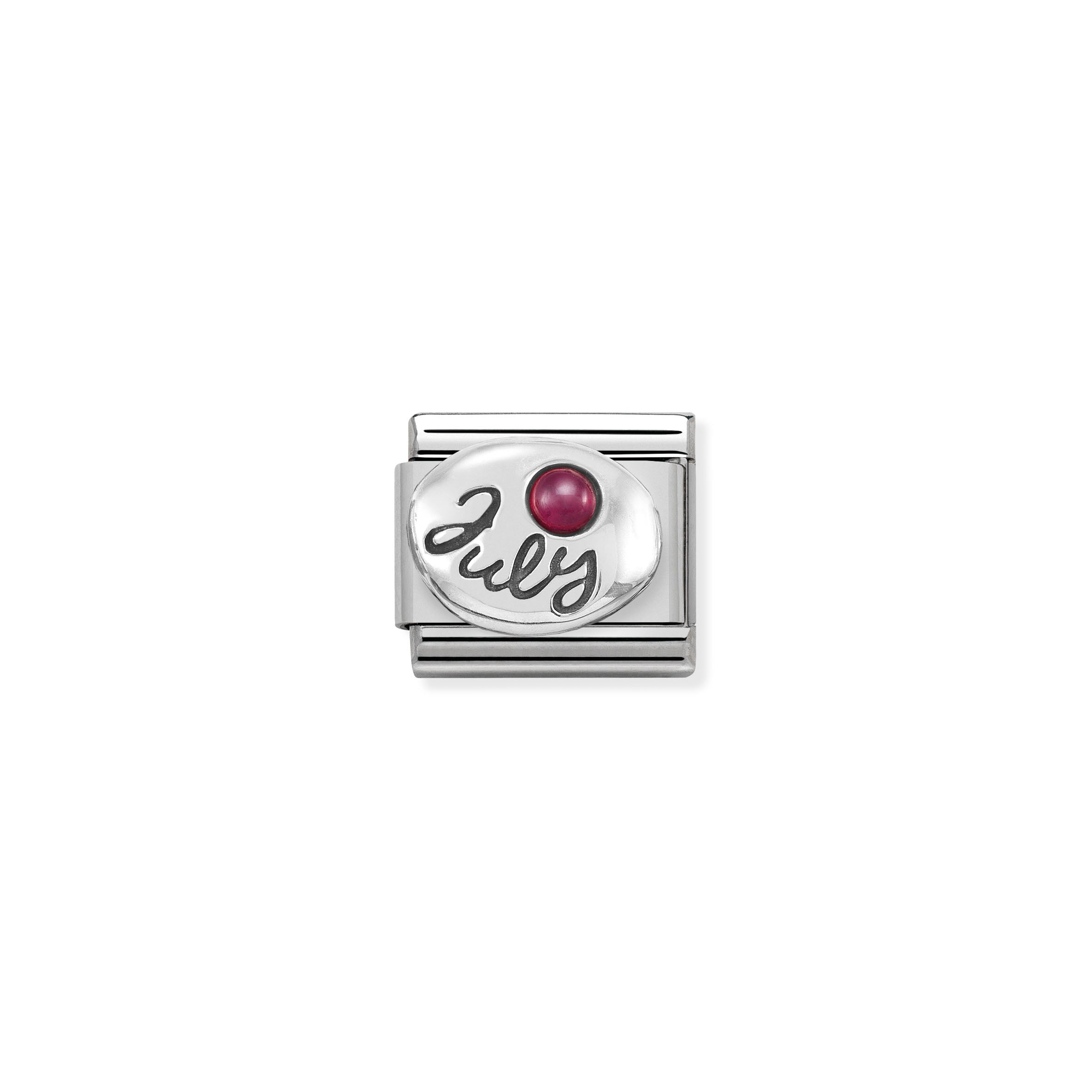 Composable Classic Symbols In St.Steel, 925 Sterling Silver And Stones July Ruby