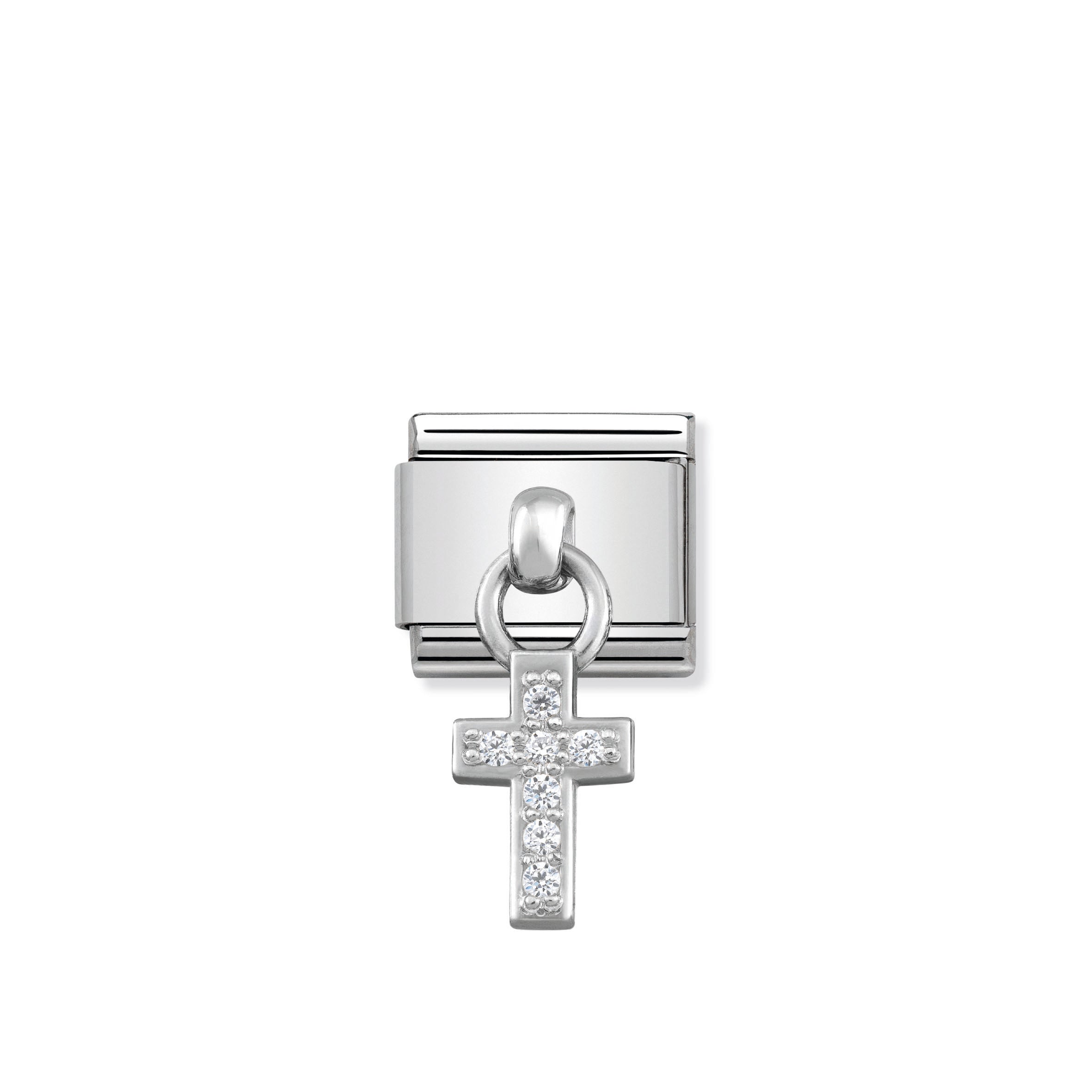 Composable Classic Charms Stainless Steel And 925 Sterling Silver Cross