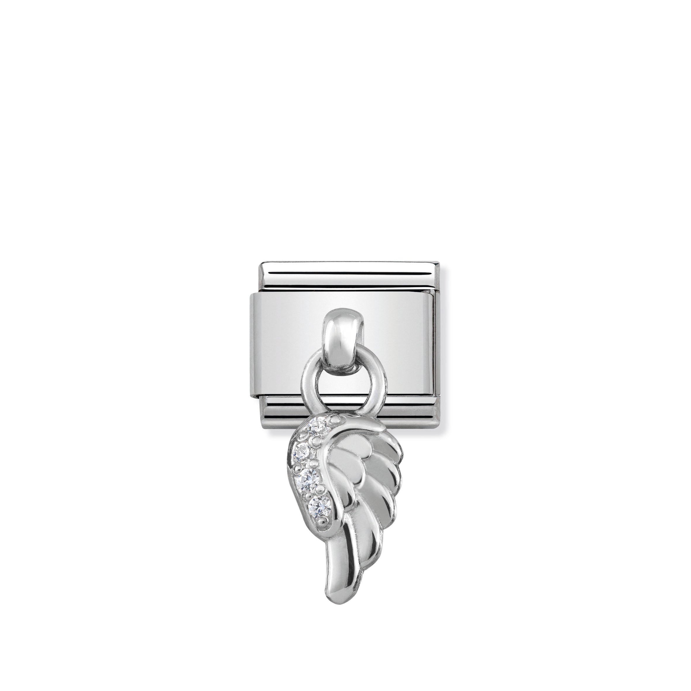 Composable Classic Charms Stainless Steel And 925 Sterling Silver Wing