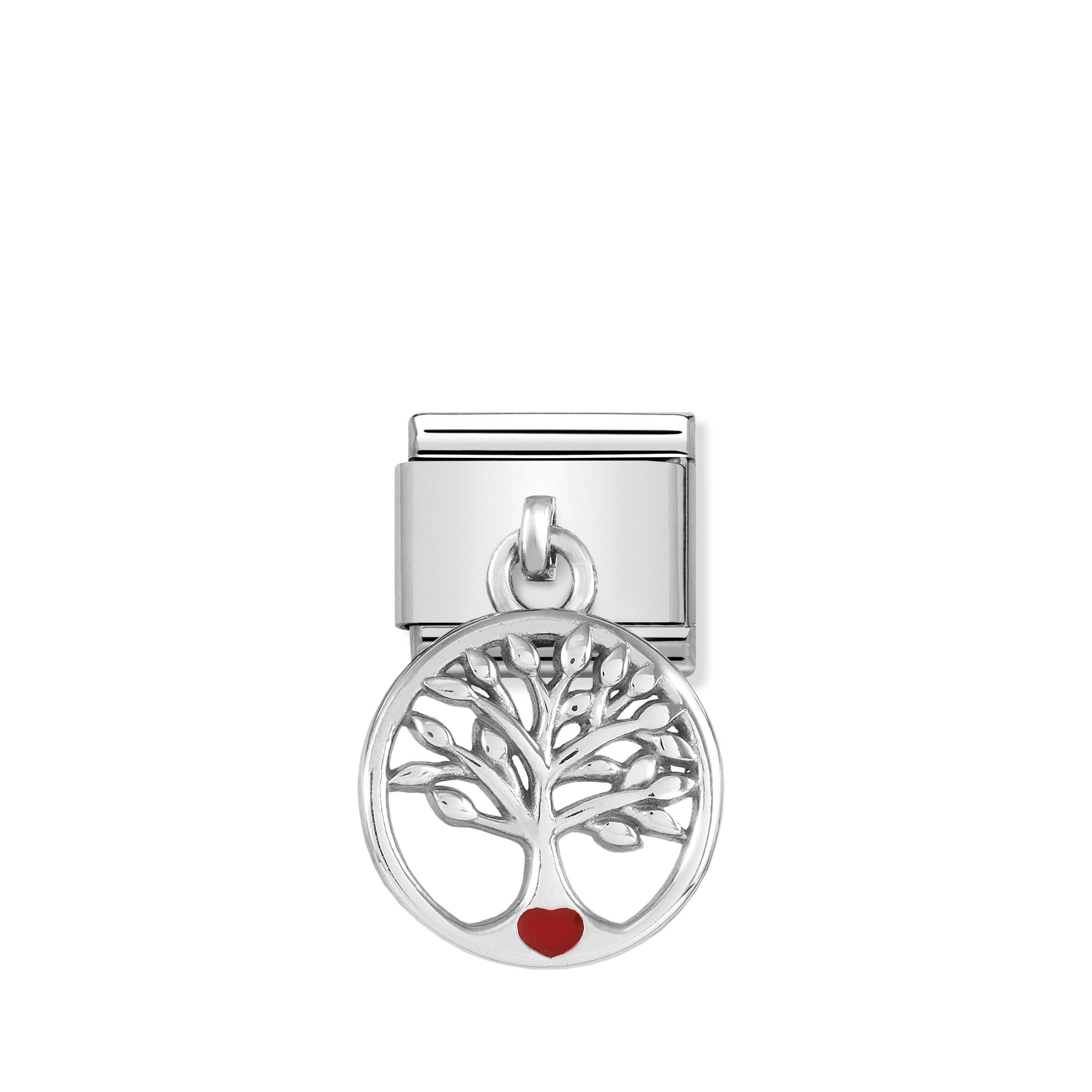 Composable Classic Charms Steel, 925 Sterling Silver And Enamel Tree Life