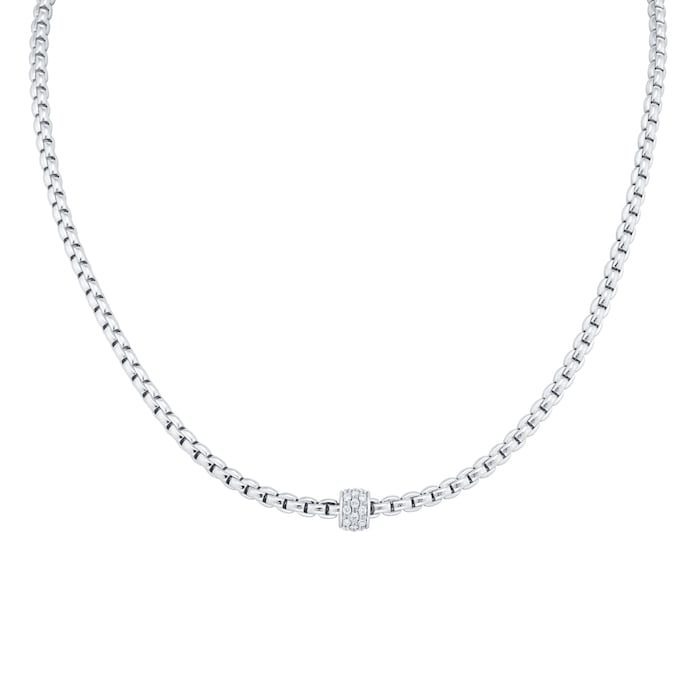 Fope 18ct White Gold EKA Tiny 0.19cttw Diamond Necklace 73001CX_PB_B_XBX_050