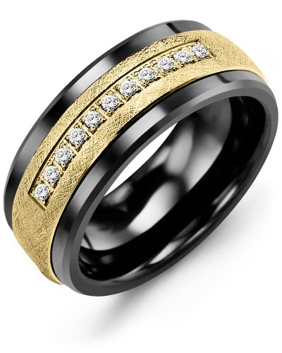 MADANI MEN'S BRUSHED DIAMOND WEDDING BAND MKF910CY-15R MKF910CY-15R