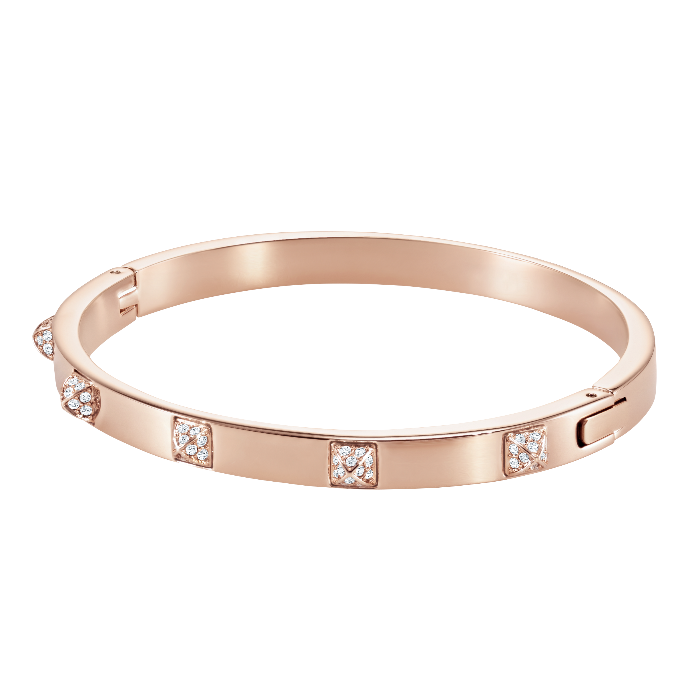 SWAROVSKI TACTIC BANGLE, WHITE, ROSE GOLD-TONE FINISH