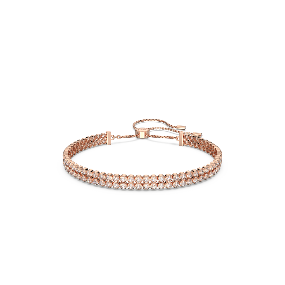 Swarovski Subtle bracelet, Round cut, White, Rose gold-tone