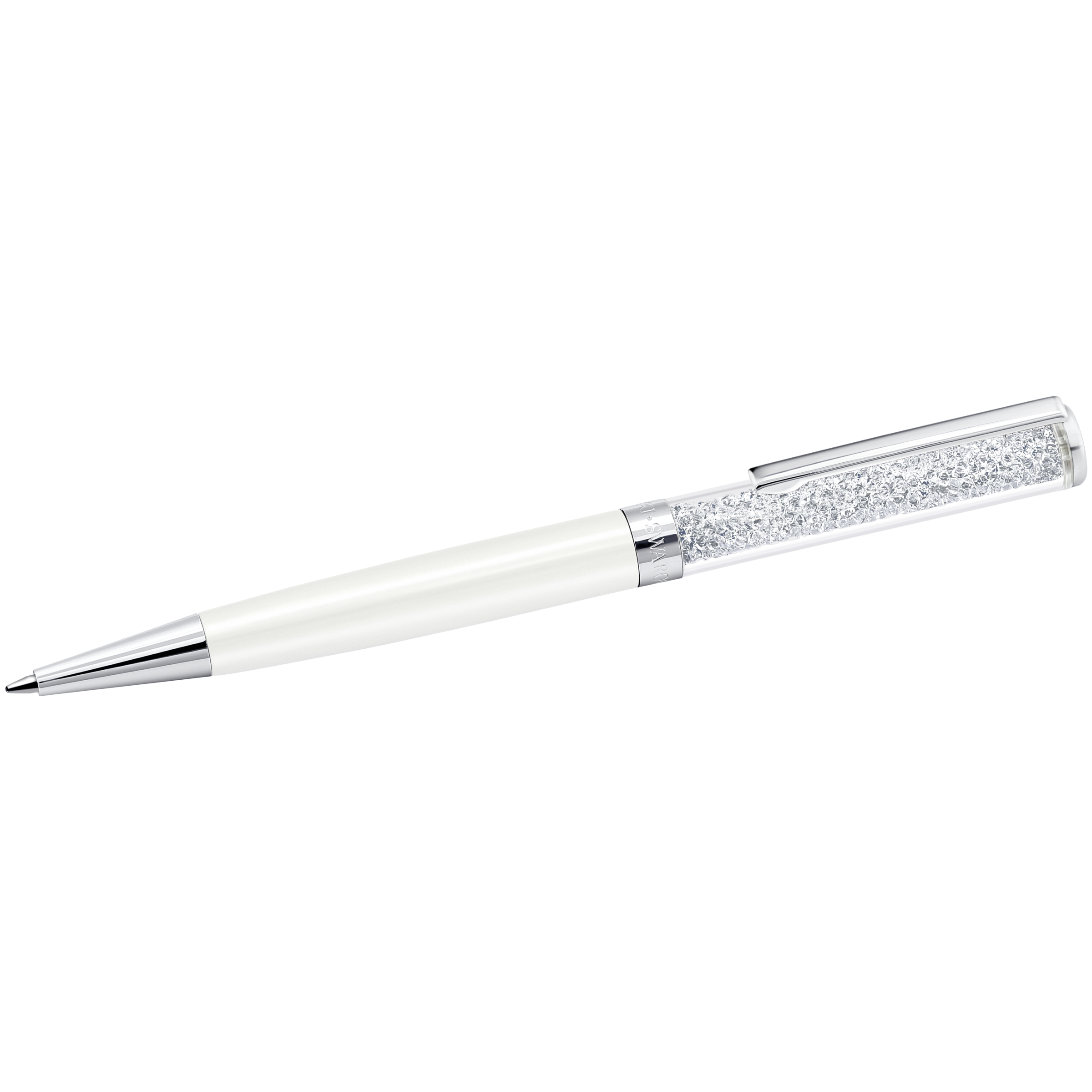 Swarovski Crystalline ballpoint pen, White, White lacquered, Chrome plated 5224392