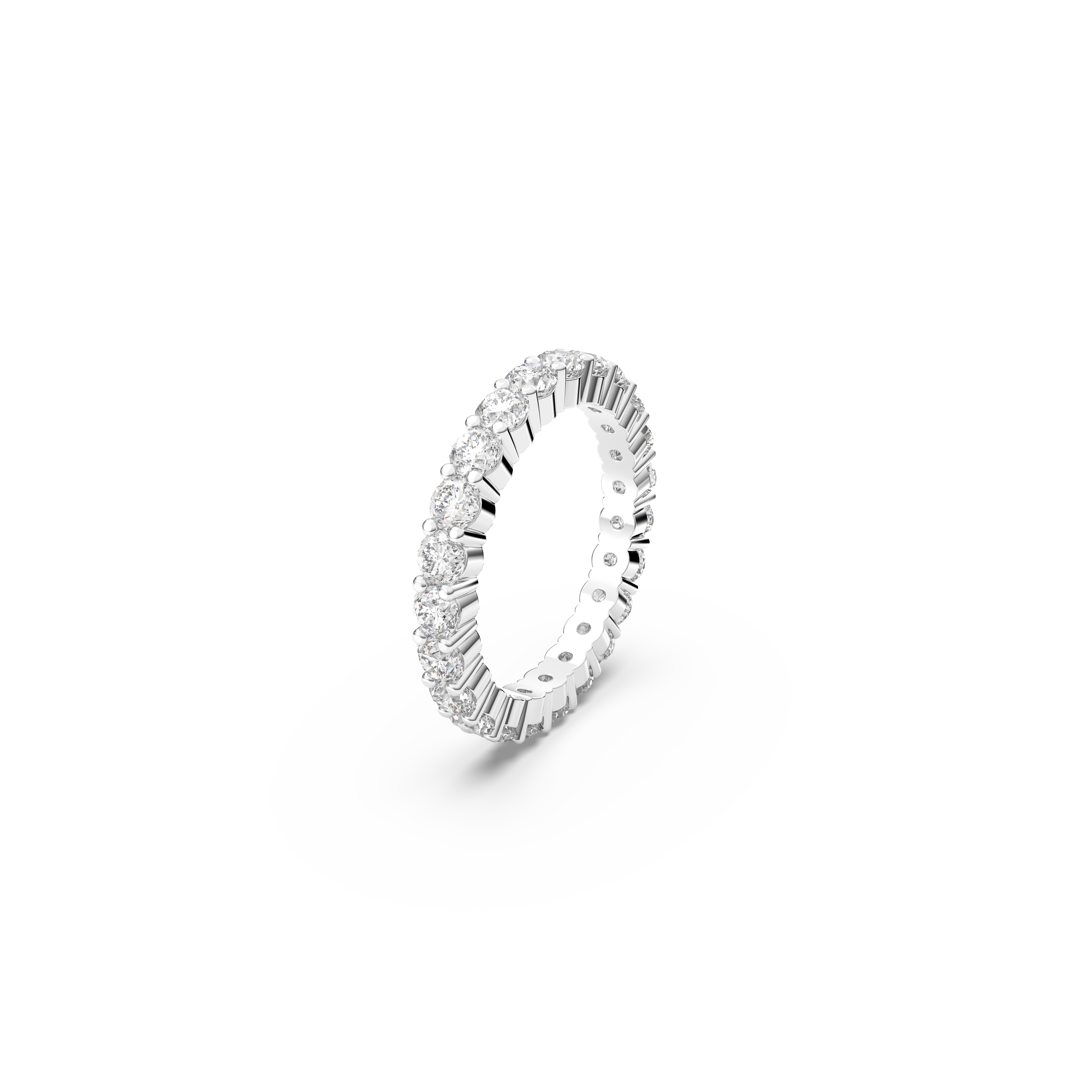 SWAROVSKI VITTORE XL RING, ROUND CUT, WHITE, RHODIUM PLATED