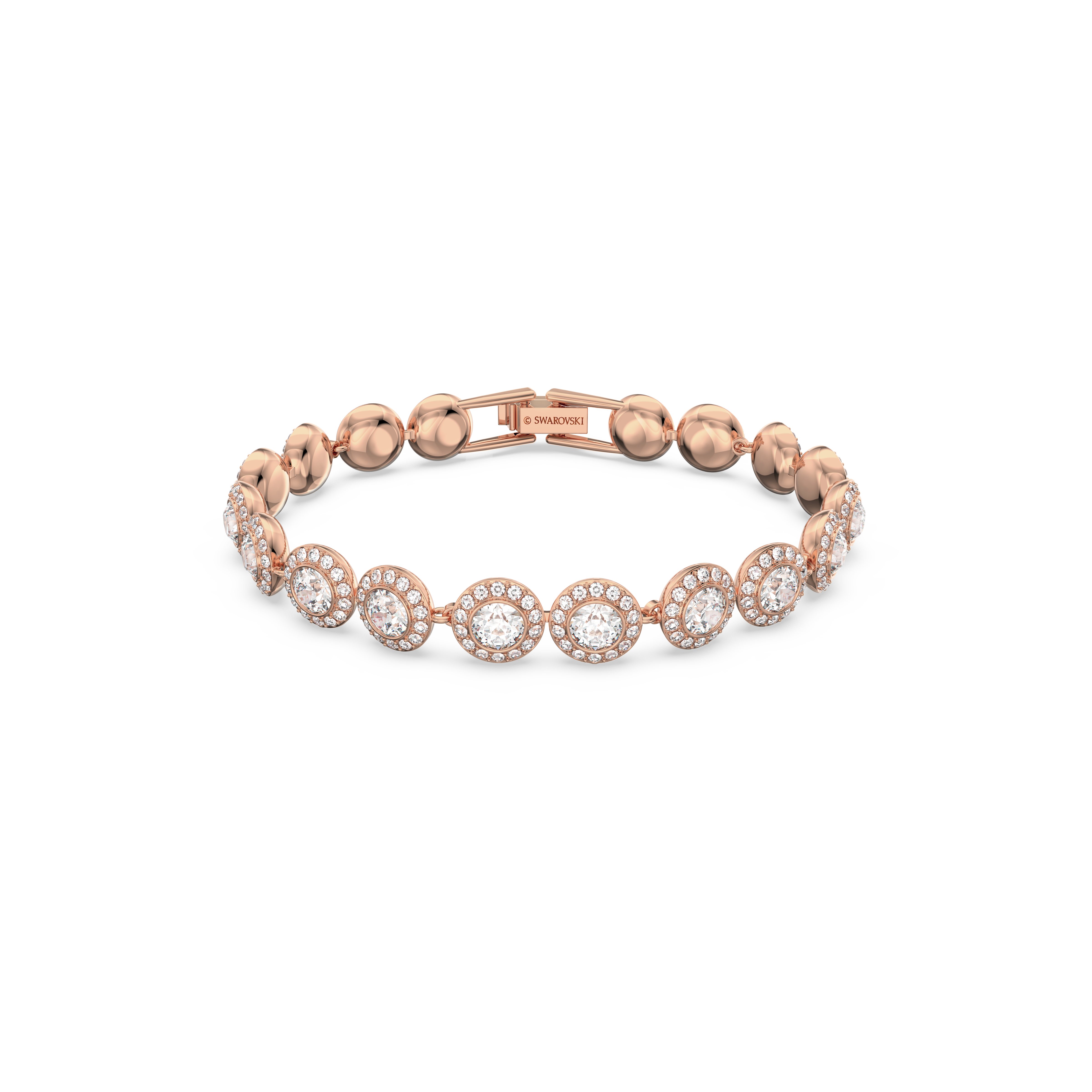 SWAROVSKI ANGELIC BRACELET, ROUND CUT, PAVÉ, MEDIUM, WHITE, ROSE GOLD-TONE PLATED 5240513