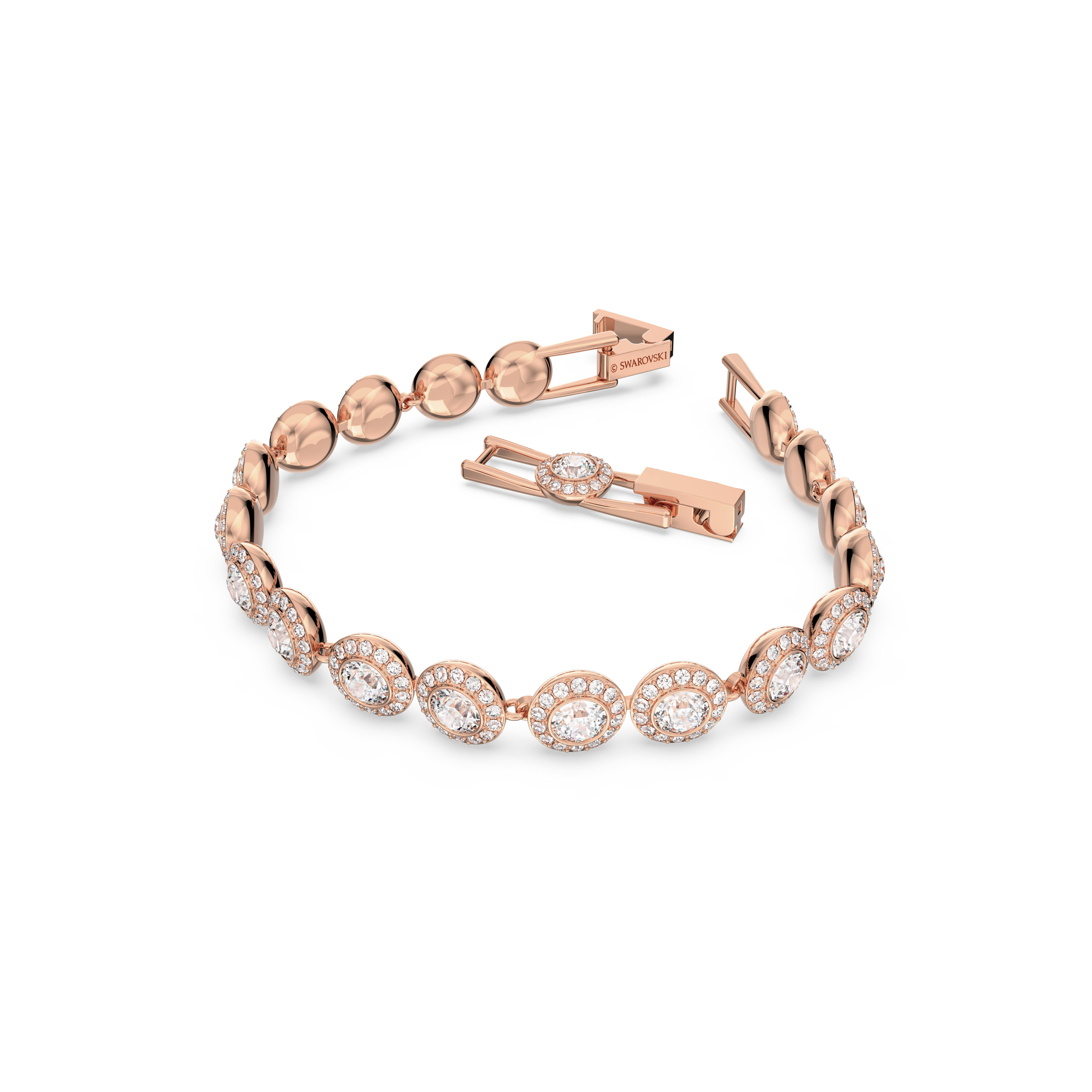 SWAROVSKI ANGELIC BRACELET, ROUND CUT, PAVÉ, MEDIUM, WHITE, ROSE GOLD-TONE PLATED 5240513